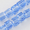 Glass Bead Strands, Faceted, Cube, Cornflower Blue, 6x6x6mm, Hole: 1mm, about 100pcs/strand, 22 inch