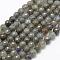 Natural Labradorite Beads Strands, Grade A+, Faceted, Round, 6mm, Hole: 1mm, about 66pcs/strand, 15.1 inch(38.5cm)