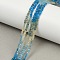 Natural Blue Green Yellow Apatite Beads Strands, Faceted Cube, Gradient Color, 2x2x2mm, Hole: 0.5mm, about 192pcs/strand, 15.31 inch(38.9cm)
