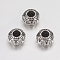 Alloy European Beads, Cadmium Free & Nickel Free & Lead Free, Rondelle, Antique Silver, 10x6.5~7mm, Hole: 3mm
