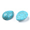 Craft Findings Dyed Synthetic Turquoise Gemstone Flat Back Teardrop Cabochons, Cyan, 12x16x6mm