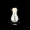 Mini High Borosilicate Glass Bottle Bead Containers, Wishing Bottle, with Cork Stopper, Teardrop, Clear, 2.6x1.5cm
