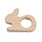 Natural Beech Wooden Baby Teething Toys, Teething Animal Rings for Newborn Toddler Infant, Rabbit, BurlyWood, 58x72x10mm, Hole: 25mm