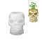 No Speaking Halloween Skull DIY Vase Statue Silicone Molds, Portrait Sculpture Resin Casting Molds, White, 80x66mm