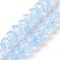 Transparent Glass Beads Strands, Flower, Light Sky Blue, 11~12x7.5~8mm, Hole: 1.4mm, about 50pcs/strand, 11.42''(29cm)