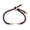 Braided Nylon Cord Bracelet Making, with Brass Findings, Brown, 9-1/2 inch(24cm), Link: 30x4mm