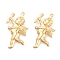 316 Surgical Stainless Steel Pendants, Angel Charm, Real 18K Gold Plated, 29x16x6mm, Hole: 1mm