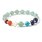 Natural Green Aventurine Beaded Bracelets, Reiki Energy Stone Bracelet for Healing, Round, 1/4 inch~3/8 inch(0.75~0.85cm), Inner Diameter: 2 inch(5.1cm)