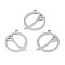 Non-Tarnish 201 Stainless Steel Pendants, Laser Cut, Flat Round with Branch, Stainless Steel Color, 19.5x17.5x1mm, Hole: 1.4mm