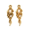 304 Stainless Steel Pendants, Ion Plating(IP), Flame Shape Charms, Real 18K Gold Plated, 28x9x2.5mm, Hole: 1.8mm