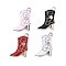 Alloy Enamel Pendants, with Rhinestone, Boot, Mixed Color, 22x15.5x7.5mm, Hole: 1.6mm