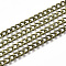 Iron Cuban Link Chains, Chunky Curb Chains, with Spool, Unwelded, Textured, Antique Bronze, 6x4x1mm