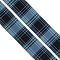 Polyester Elastic Ribbon, Flat with Tartan Pattern, Steel Blue, 40x1.5mm