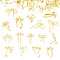 18Pcs 9 Styles Alloy Pendants, Bowknot Charms, Golden, 15~28x14~20x1.8~4.5mm, 2pcs/style
