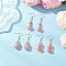 3 Pairs 3 Styles Natural Rhodochrosite Dangle Earrings, with 304 Stainless Steel Earring Hooks, Mixed Shapes, Real 18K Gold Plated, 45.5~48.5x9.5~10mm, 1 pair/style