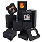 Square Kraft Paper Storage Gift Boxes, Visible Winbow Gift Packaging Case, Black, 8x8x4cm