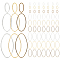 270Pcs 9 Styles Brass Linking Rings, Oval, Mixed Color, 16~40x8~30x1mm, 30pcs/style