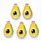 Alloy Enamel Charms, Pear, Yellow, Light Gold, Yellow, 19x11x2mm, Hole: 1.6mm
