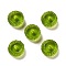Transparent Resin Beads, Textured Rondelle, Yellow Green, 12x7mm, Hole: 2.5mm