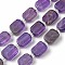 Natural Amethyst Beads Strands, with Seed Beads, Rectangle, 11.5~12.5x7.5~10x5~6.5mm, Hole: 0.8~0.9mm, about 13pcs/strand, 7.68~8.07 inch(19.5~20.5cm)