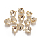 304 Stainless Steel Cabochon Connector Settings, Heart, Real 18K Gold Plated, Tray: 12x10.5mm, 18.5x13.5x4.3mm, Hole: 1.8mm