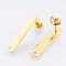 201 Stainless Steel Stud Earring Findings, with 304 Stainless Steel Pins, Rectangle, Golden, 25x5mm, Hole: 1.5mm, Pin: 0.8mm