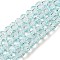Transparent Baking Paint Glass Beads Strands, Faceted, Rondelle, Light Blue, 6x5mm, Hole: 1.2mm