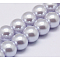 Eco-Friendly Dyed Glass Pearl Round Bead Strands, Cotton Cord Threaded, Lavender, 6mm, Hole: 0.7~1.1mm, about 72pcs/strand, 15 inch