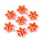 Handmade Porcelain Beads, Flower, Bright Glazed Porcelain, Coral, 16.5~17.5x15.5~16x6.5~7.5mm, Hole: 1.4~1.8mm