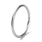 Non-Tarnish 304 Stainless Steel Simple Plain Band Finger Ring for Women Men, Stainless Steel Color, 1.7mm, Inner Diameter: 19mm