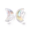 Transparent Electroplate Glass Beads, AB Color Plated, Moon, Clear, 14x9x6.5mm, Hole: 1.2mm