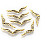 Tibetan Style Alloy Beads, Wing, Antique Golden, Lead Free & Cadmium Free, 41x12x2mm, Hole: 1mm