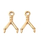 304 Stainless Steel Pendant Bail, Y-Shaped, Ion Plating(IP), Golden, 13.5x9x2mm, Hole: 1.6mm