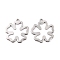 Tarnish Resistant 201 Stainless Steel Pendants, Flower, Stainless Steel Color, 19.5x18x1mm, Hole: 1.4mm