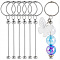 10Pcs Iron Bar Beadable Keychain Clasps, Platinum, 112mm