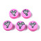 Handmade Polymer Clay Beads, for DIY Jewelry Crafts Supplies, Flat Round with Elephant, Hot Pink, 9~9.5x3.5~5mm, Hole: 1.6mm