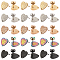 30Pcs 5 Colors Ion Plating(IP) 304 Stainless Steel Stud Earring Findings, with Ear Nuts/Earring Backs and Hole, Heart Shape with Textured, Mixed Color, 12x13x1mm, Pin: 0.8mm, 6pcs/color