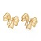304 Stainless Steel Stud Earrings, Ion Plating(IP), Bowknot, Real 14K Gold Plated, 21x24mm
