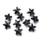 Faceted Glass Charms, Starfish, Black, 14x15x7mm, Hole: 1.4mm