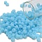 TOHO 3/0 Round Beads, Japanese Seed Beads, (143F) Ceylon Frost Aqua, 5.5mm, Hole: 1.9mm, about 300pcs/50g