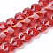 Transparent Glass Beads, Faceted, Heart, Red, 14x14x8.5mm, Hole: 1mm
