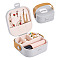 Square PU Leather & PP & Silicone Jewelry Set Box, Travel Portable Jewelry Case, Storage Boxes, for Necklaces, Rings, Earrings and Pendants, Light Grey, 10x9.7x3.8cm