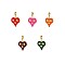 Heart Charms 304 Stainless Steel Enamel Pendants, Real 18K Gold Plated, Ion Plating(IP), Mixed Color, 17x18mm