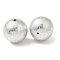 UV Plating CCB Plastic Beads, Texture, Round, Silver, 24.5x24mm, Hole: 3mm