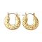 Rack Plating 304 Stainless Steel Hoop Earrings for Women, Textured Donut, Real 18K Gold Plated, 24.5x23x2.5mm