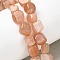 Natural Peach Moonstone Beads Strands, Nuggets, Tumbled Stone, 5~9x5~8.5x3~6mm, Hole: 0.8~0.9mm, about 31pcs/strand, 7.87''(20cm)