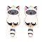 Alloy Enamel Pendants, Golden, Cat Charm, White, 39x15.5x2mm, Hole: 2mm