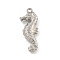 Non-Tarnish 304 Stainless Steel Pendants, Sea Horse Charm, Stainless Steel Color, 26x10x4.5mm, Hole: 1.5mm