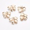 Brass Pendant Rhinestone Settings, Flower, Real 18K Gold Plated, Fit For 0.8~2mm rhinestone, 30x29.5x3mm, Hole: 1mm