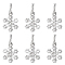 6Pcs 925 Sterling Silver Micro Pave Clear Cubic Zirconia Snowflake Charms, with Jump Rings, Rhodium Plated, Platinum, 13mm, 6pcs/set
